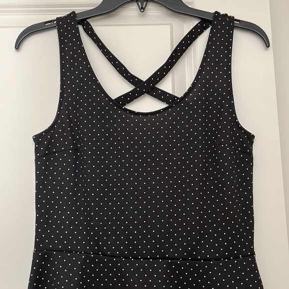 EUC-Cute/casual H & M black dress with white polkadots. Only worn once. Size S - Picture 2 of 4